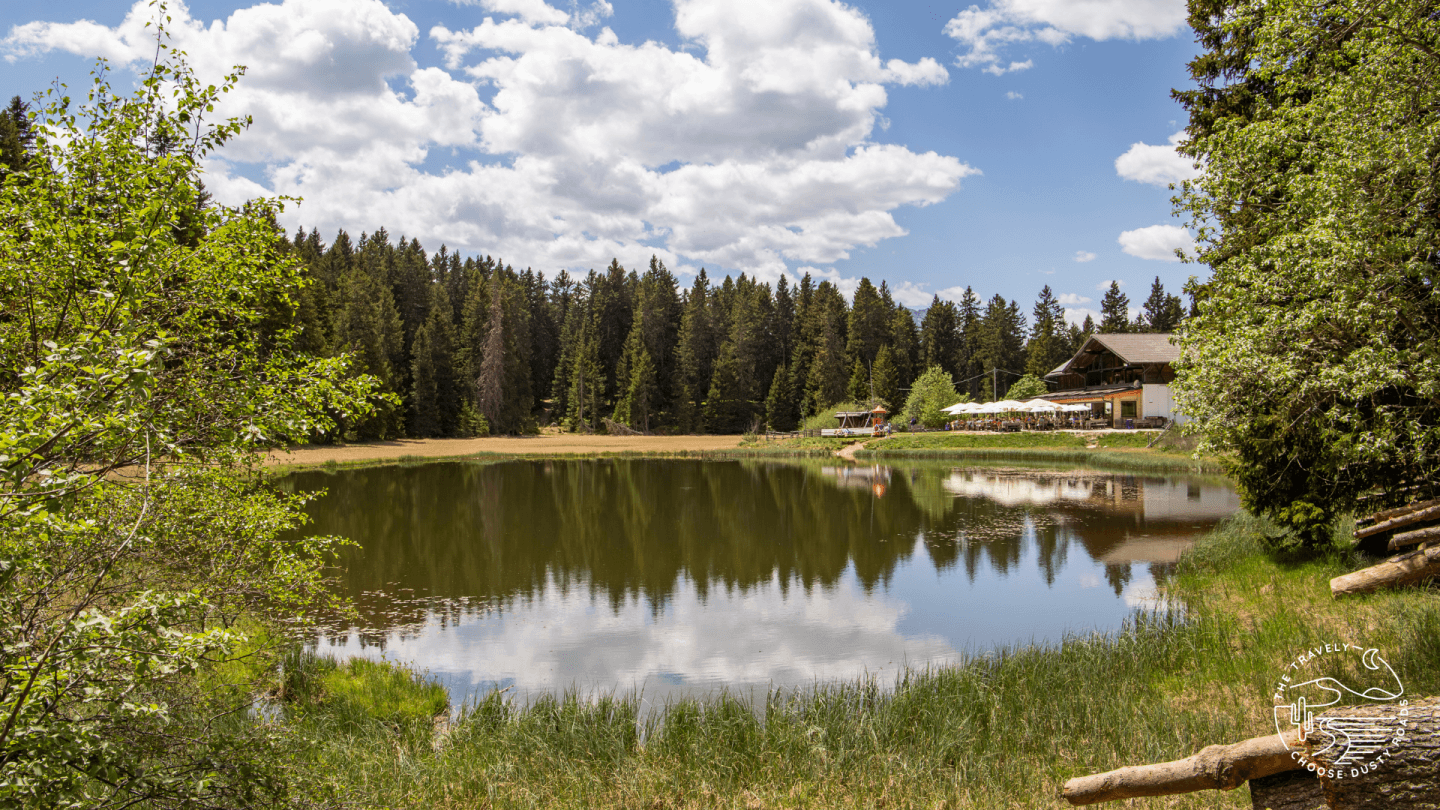 die Schwarze Lacke und das Gasthaus Seespitz